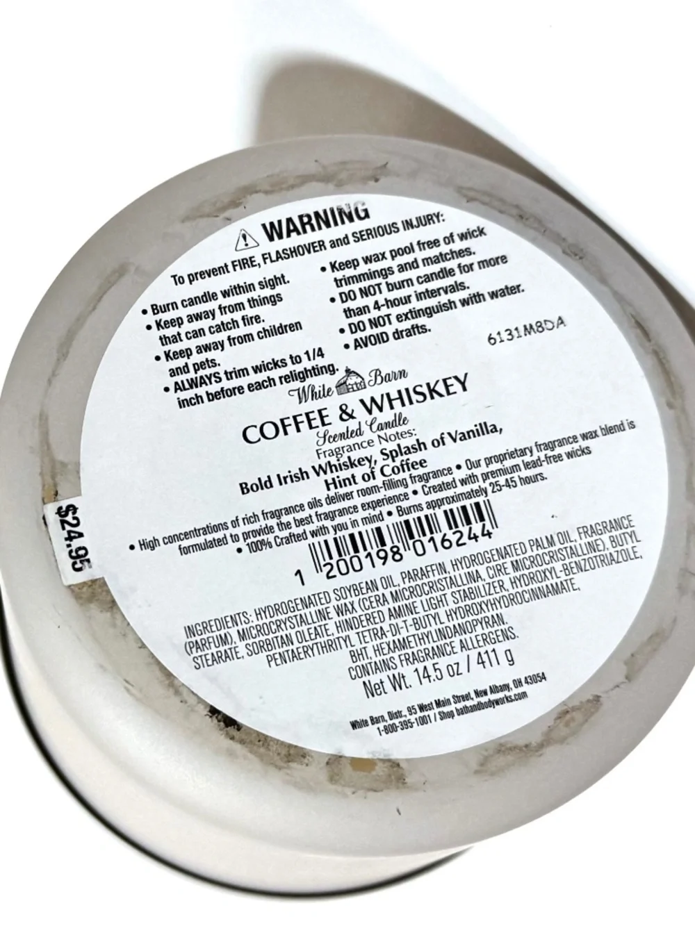 COFFEE WHISKEY 3 Wick Candle